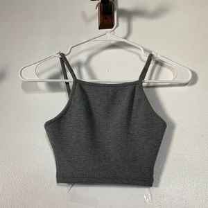 Topshop Grey Crop Top